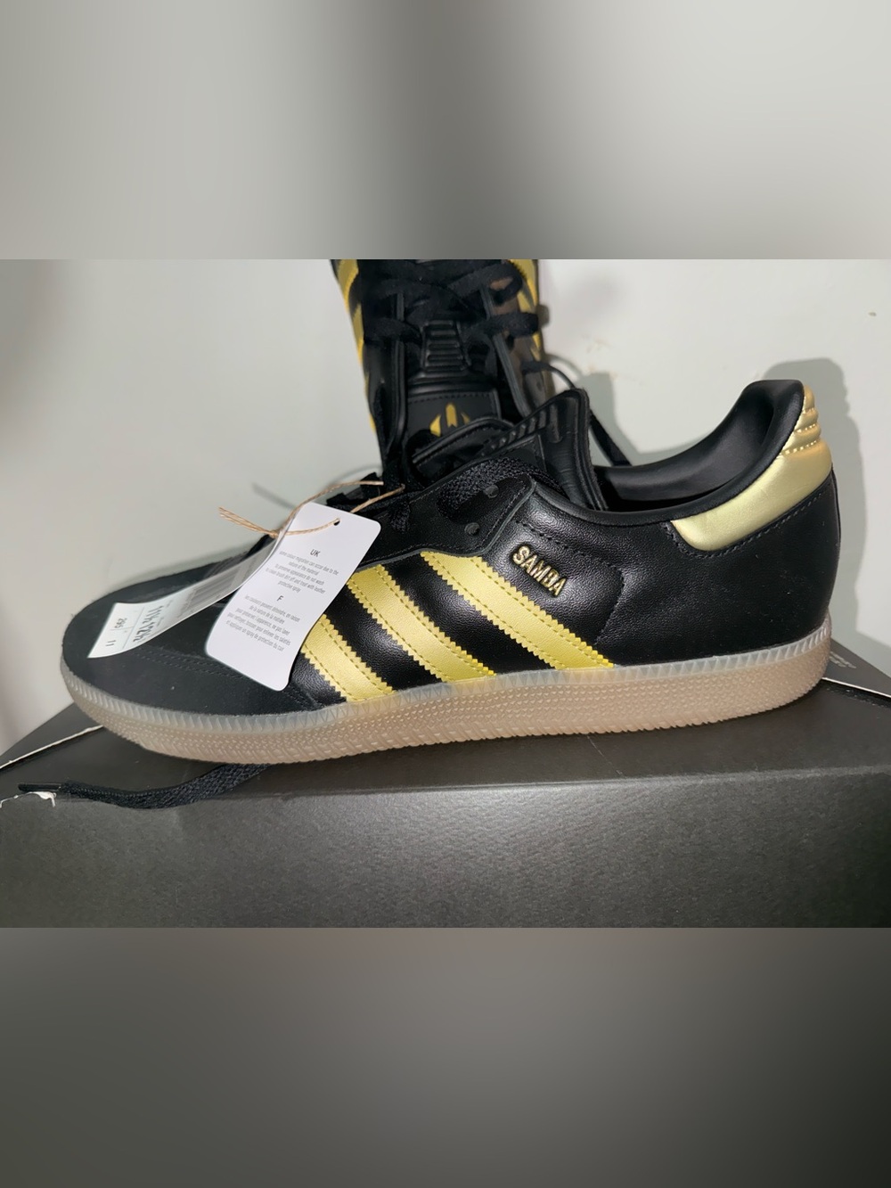 adidas Samba Black and Gold Men's Sneakers